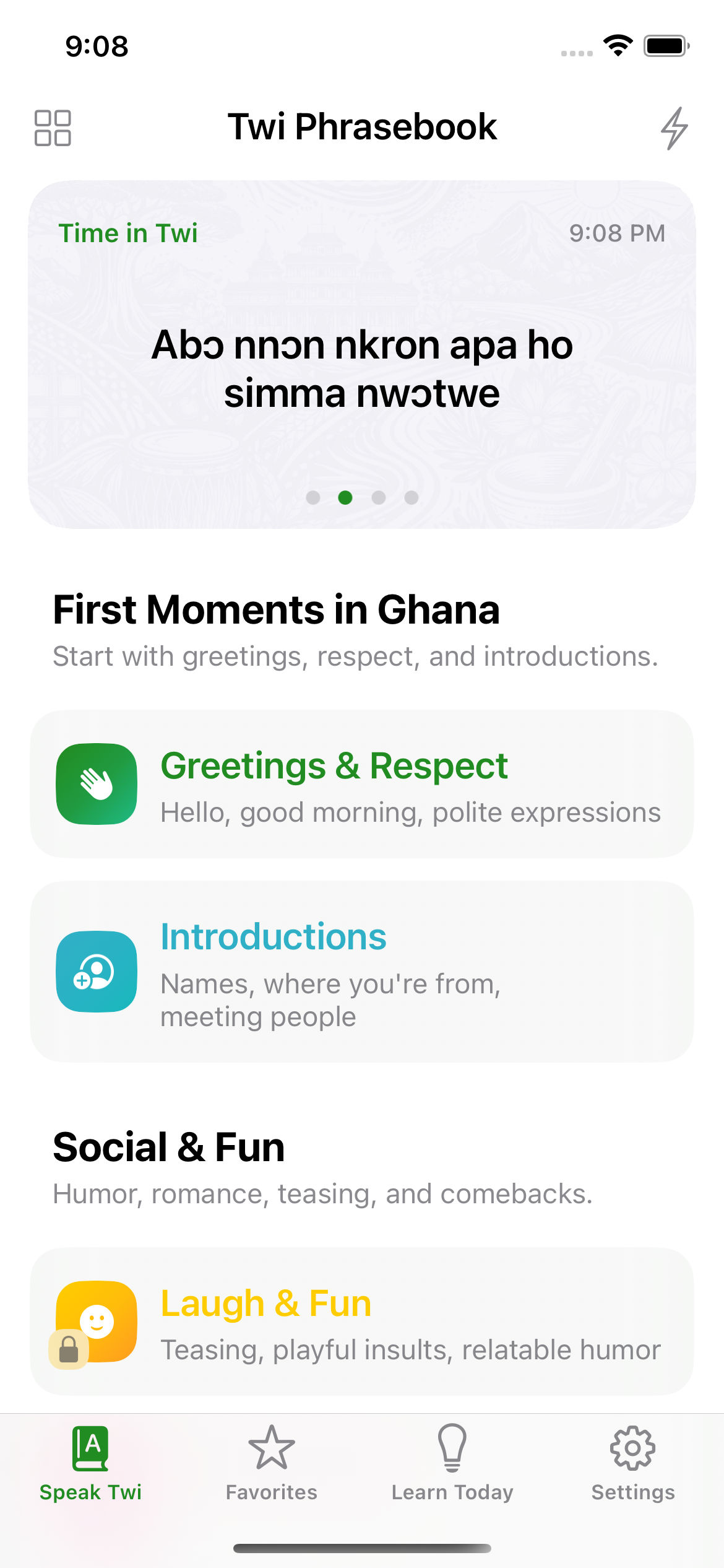 Nkyea Twi Phrasebook screenshot